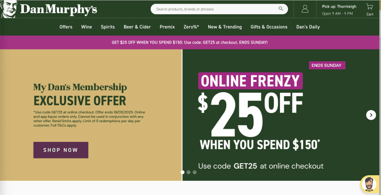Dan Murphy’s: Spend $150 and get $25 Off